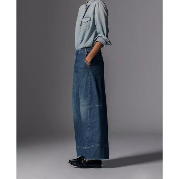 Pilcro Full Curve High-Rise Wide-Leg Jeans ADIRONDACK WASH 26W PLUS SIZE - Picture 4 of 5